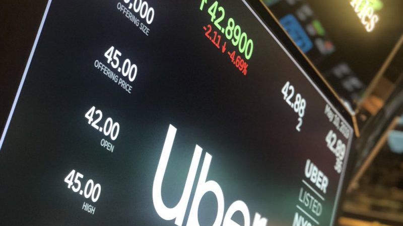 Ações da Uber continuam caindo e têm perda de 10% no 2º pregão