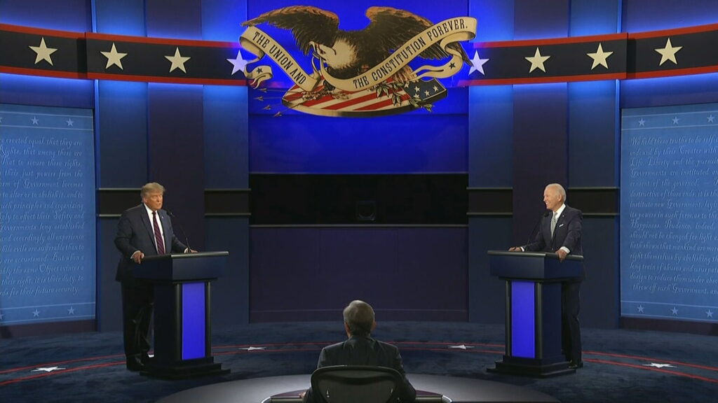 Os candidatos à presidência dos EUA, Trump e Biden, realizaram o último debate antes das eleições na noite da última quinta.