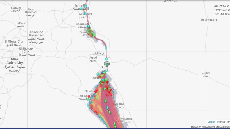 Petróleo tem forte alta após meganavio encalhar no Canal de Suez