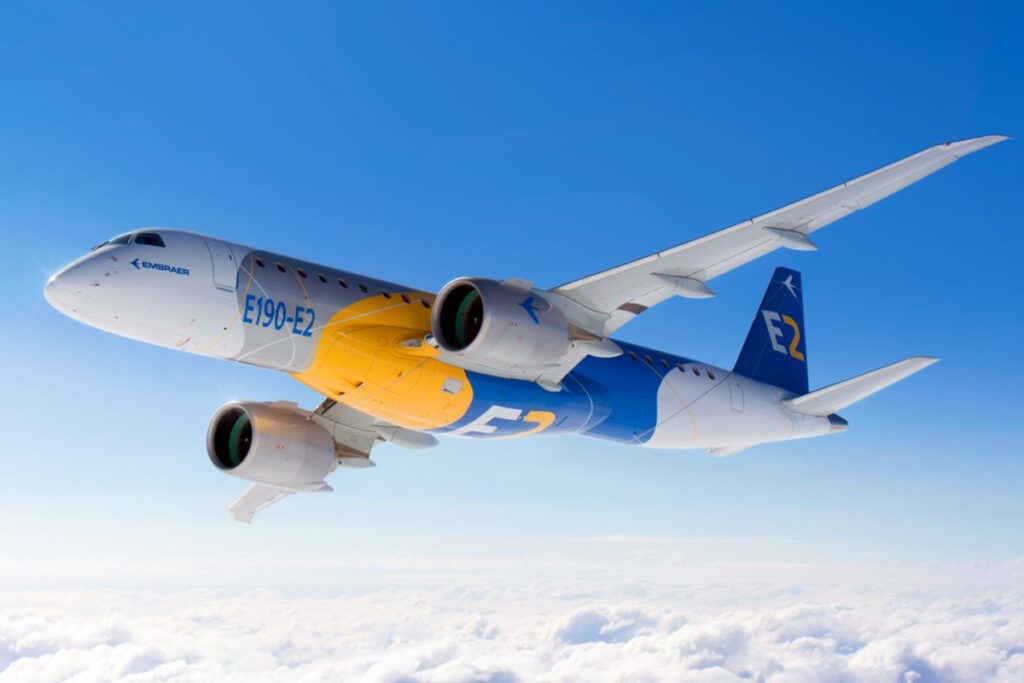 Embraer (EMBR3) recebe pedido de encomenda de quatro jatos E 195-E2 da Luxair. Foto: Divulgação