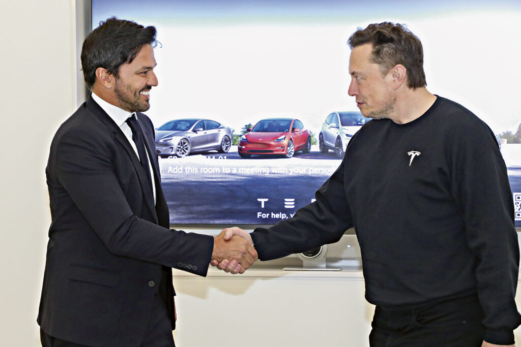 Ministro Fábio Faria e Elon Musk - Foto: Ministério das Comunicações