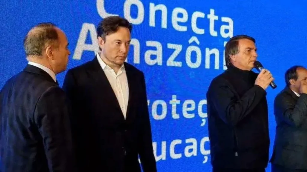 Bolsonaro e Musk. Fotos: Reprodução/Twitter
