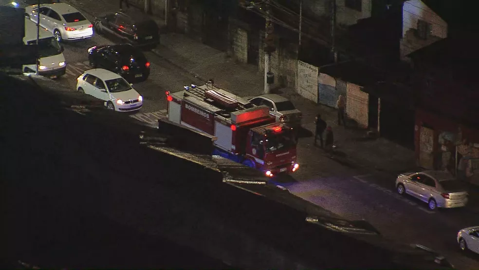 Acidente em SP: helicóptero caiu na Zona Norte. Foto: Reprodução/TV Globo