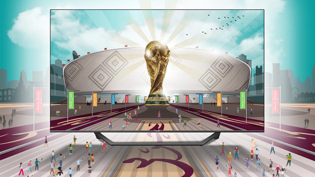 Ano de Copa do Mundo é considerado mais promissor do que o normal para varejistas que vendem TVs - Foto: Reprodução/Hisense/Qatar World Cup 2022