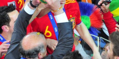 A última (e única) vez que a seleção da Espanha ganhou uma Copa do Mundo foi em 2010, após ganhar da Holando por 1 a 0 na África do Sul - Foto: Wikimedia Commons