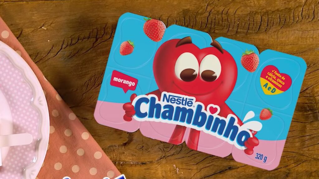 Embalagem de Chambinho, produto da Nestlé. Foto: Reprodução/YouTube