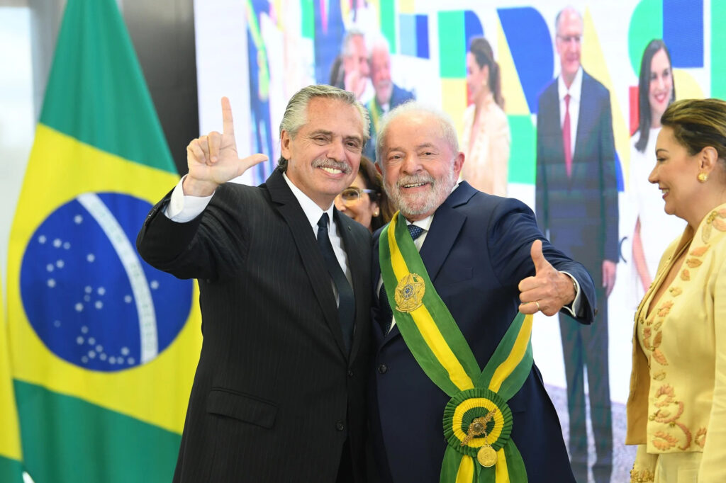 Os presidentes da Argentina (Alberto Fernandez, esq.) e Brasil (Lula, dir.) - Foto: Casa Rosada