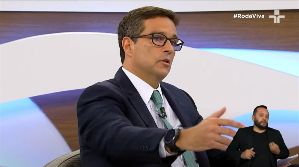 O presidente do Banco Central, Roberto Campos Neto, em entrevista ao Roda Viva - Foto: Reprodução/TV Cultura
