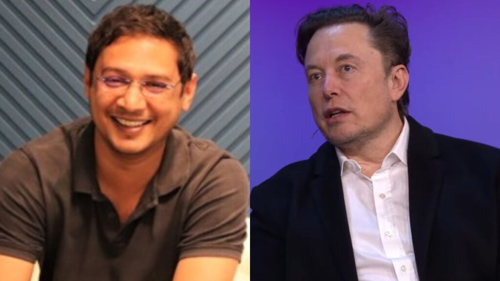 Mayank Bidawatka, do Koo, e Elon Musk, do Twitter. Fotos: Divulgação e YouTube