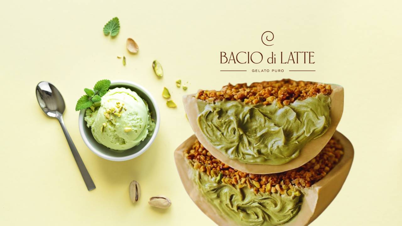 Ovo de Páscoa de Pistache da Bacio di Latte 370g (R$ 170) ações pelo preço do Ovo de Páscoa
