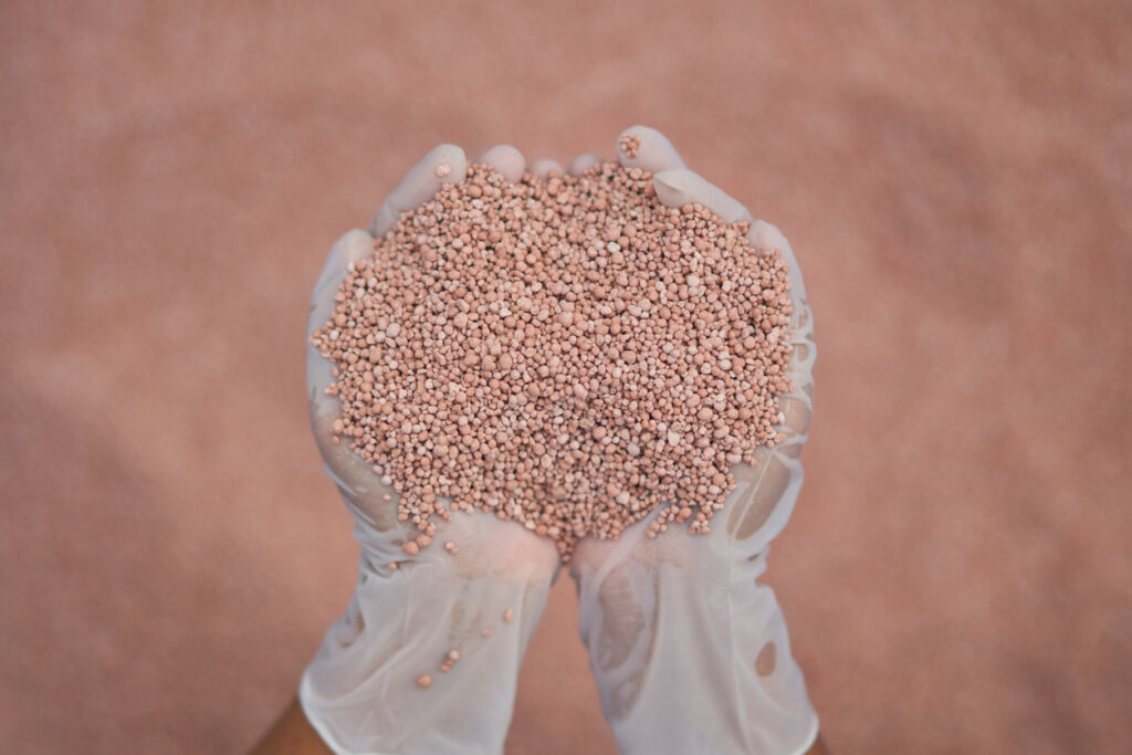 Fertilizantes nas mãos de um fazendeiro -Foto: Reprodução/Brazil Potash