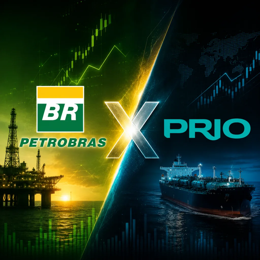 Petrobras e PRIO são comparadas por indicadores do setor de petróleo.