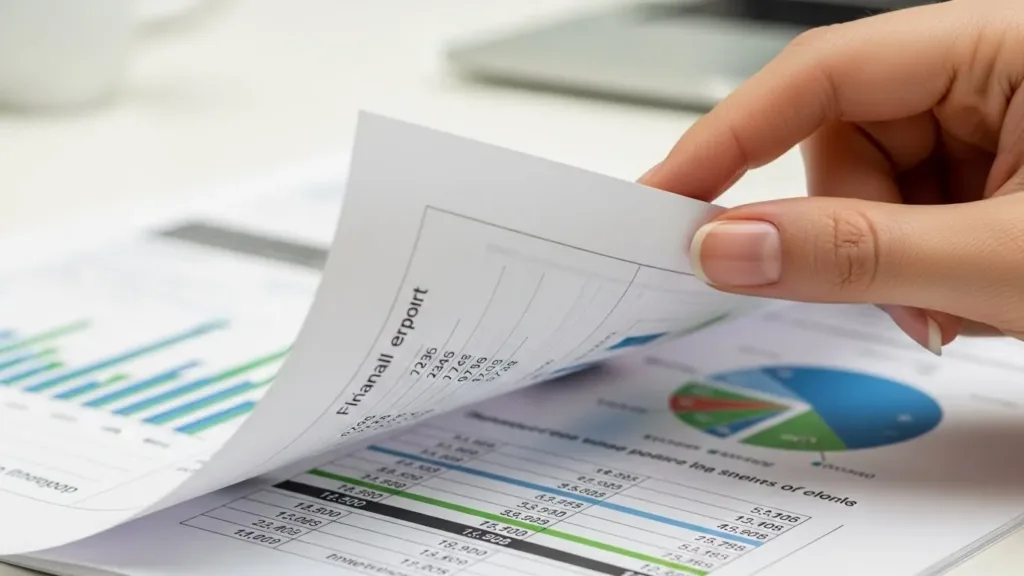 Uma pessoa segurando um pedaço de papel com gráficos