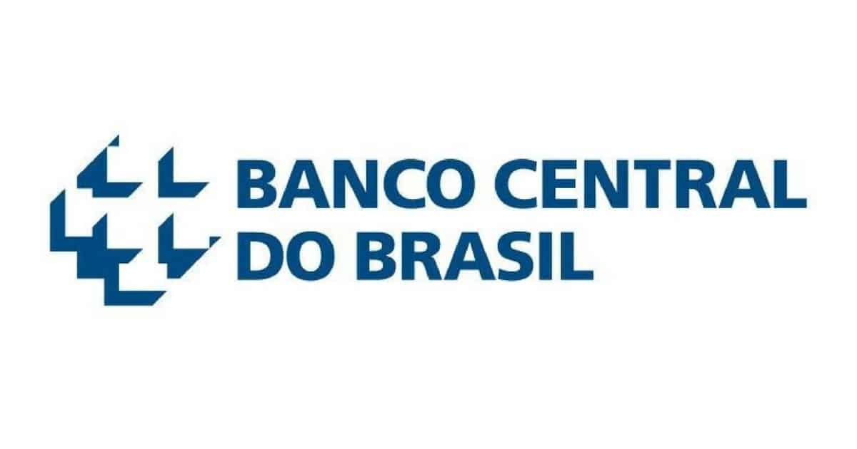 Logo do Banco Central do Brasil com fundo branco e texto em azul